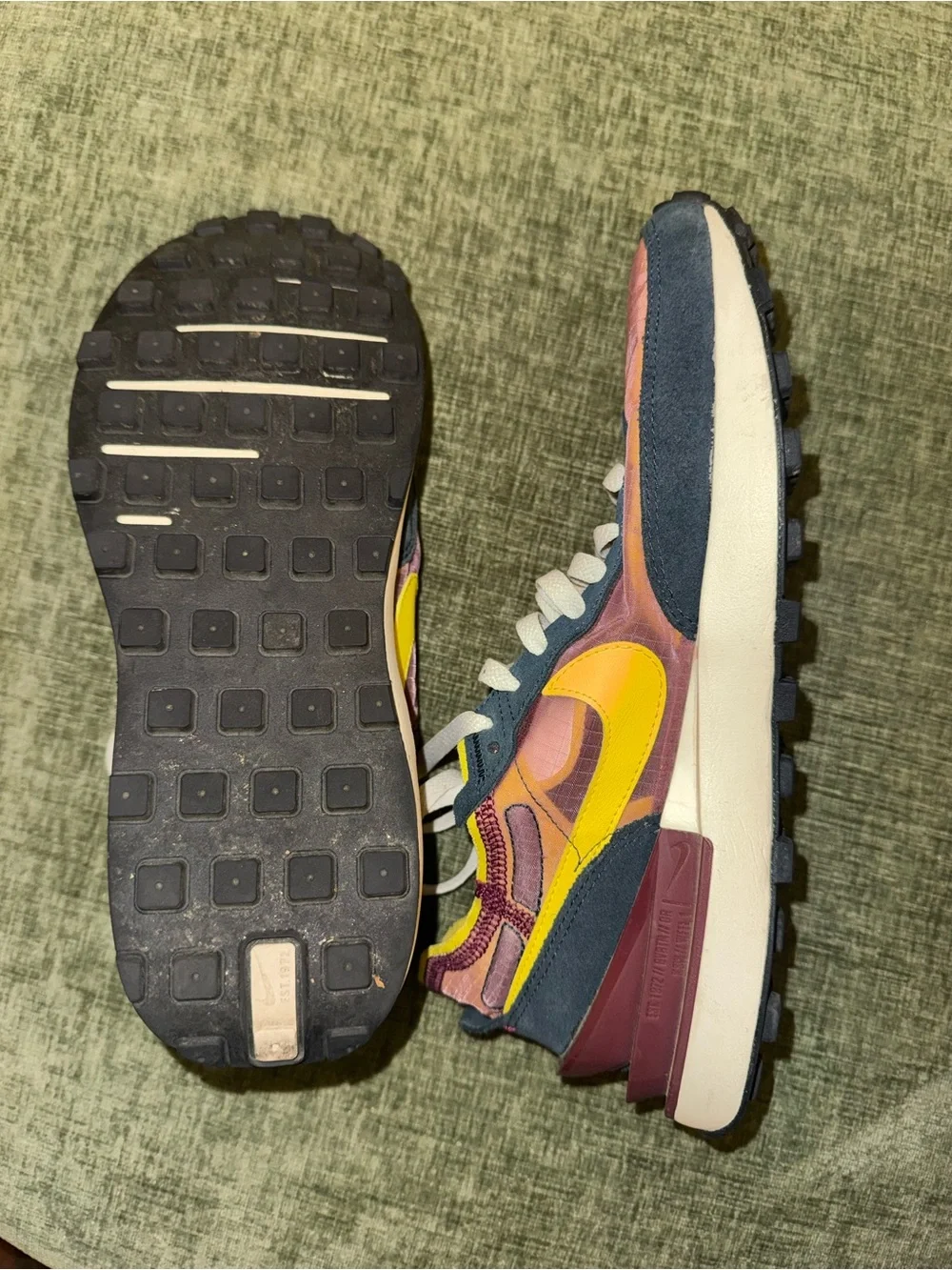 Nike Waffle One SE Sneakers - Dark Beetroot / Yellow Strike 7.5